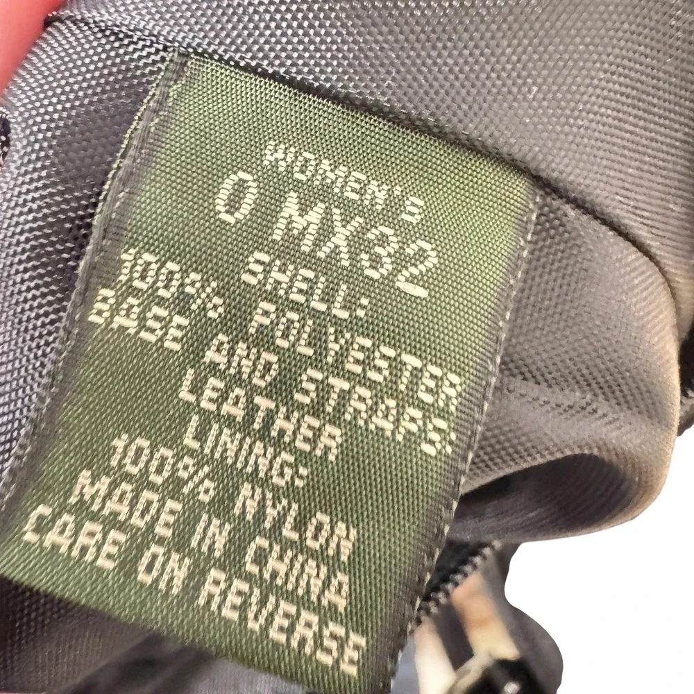 LL Bean Black Nylon and Leather Trim Backpack Shoulder Bag Minimalist 90s